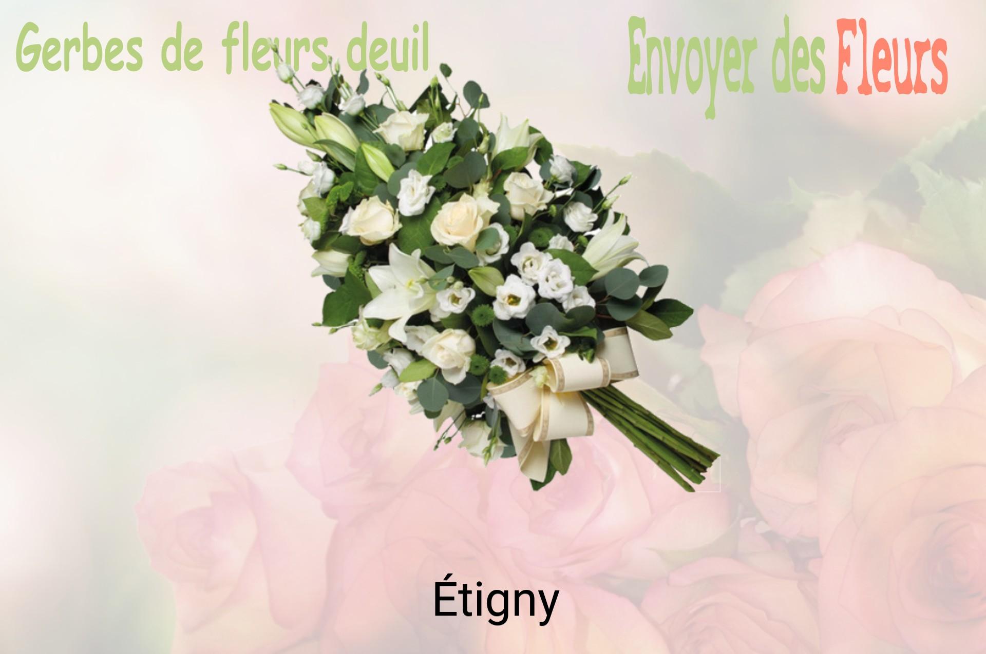 Gerbe de fleurs de deuil livrée à Étigny